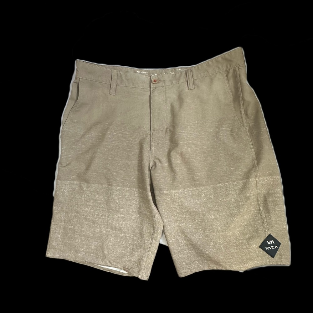 RVCA Mens Performance Stretch Banded Hybrid Walk Shorts Khaki Tan Size 34